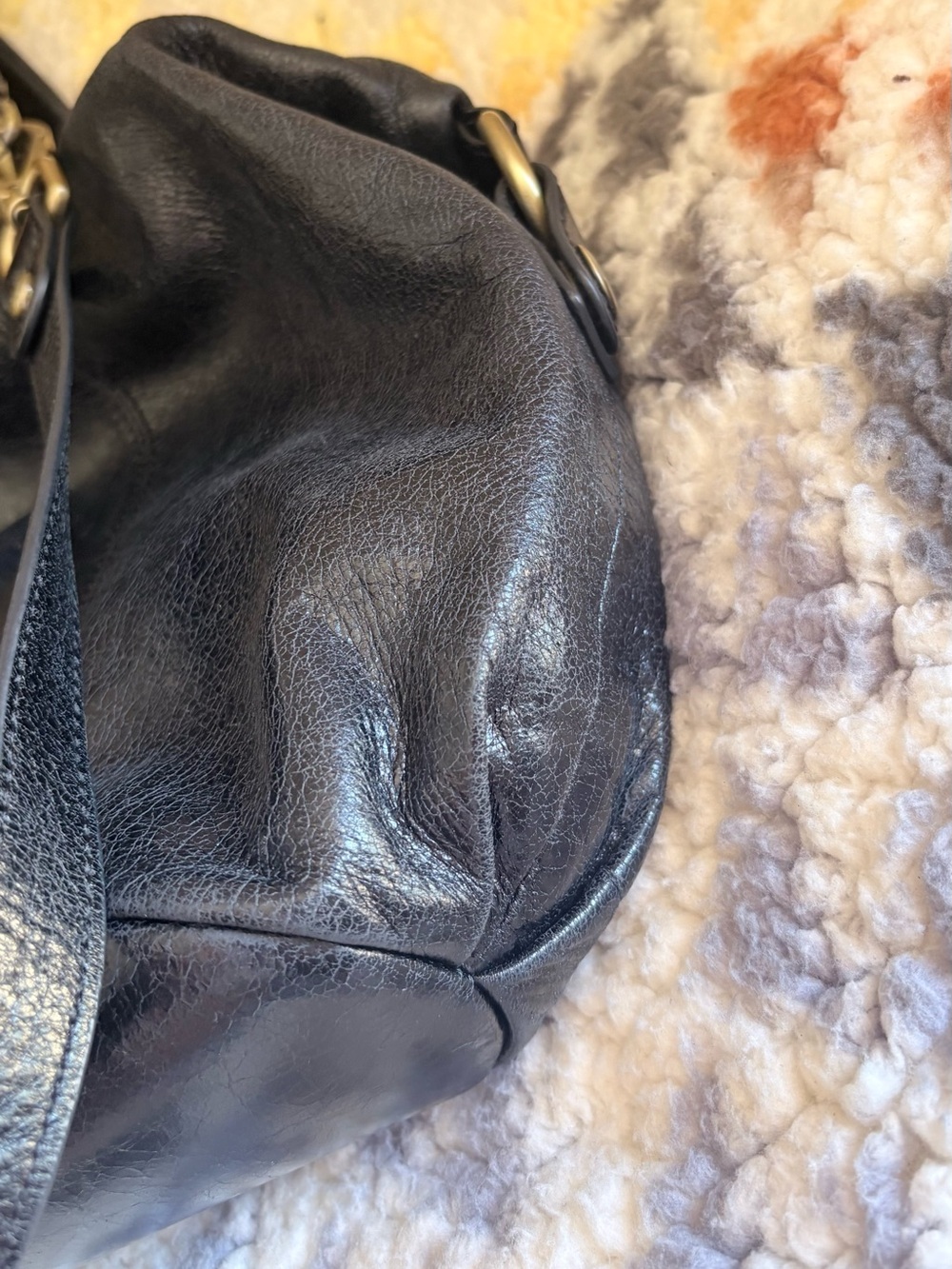 HOBO DERBY VI Soft Leather Tote Hobo Satchel Handbag Purse Black Brass Hardware - Picture 3 of 7